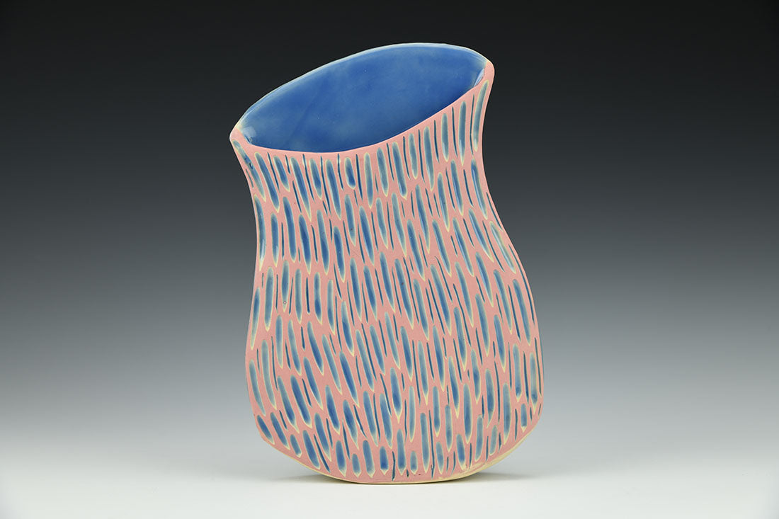 LARGE SILHOUETTE VASE: PINK AND BLUE