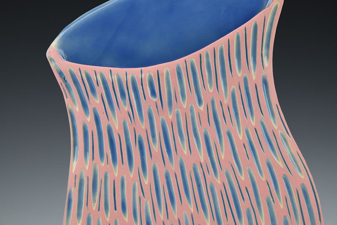 LARGE SILHOUETTE VASE: PINK AND BLUE